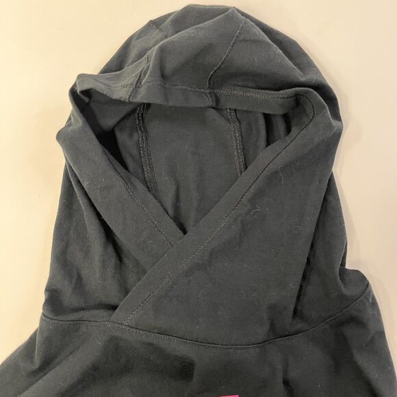 Adidas Shirt Youth Medium Black Rainbow Logo Hooded Long Sleeve light weight - Picture 6 of 9